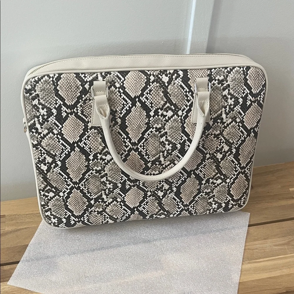 White House Black Market Python Pattern Laptop Bag NWT